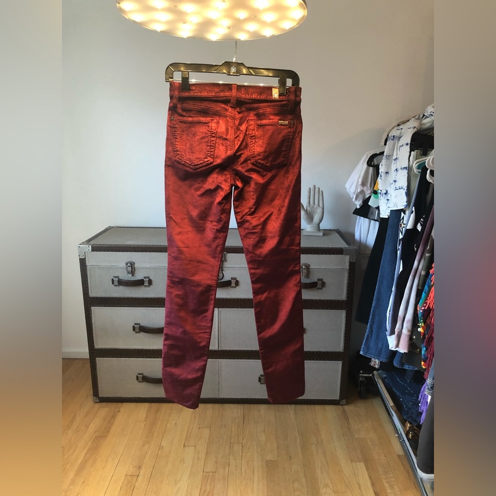 7 for all mankind Burgundy Velvet Pants 26 - Picture 9 of 12